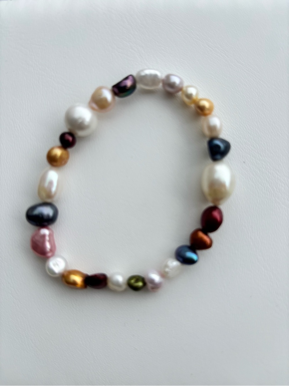 NWT MULTI-Color Cultured Freshwater Pearl Stretch stack Bracelet Set | Set of 2 - Picture 6 of 12